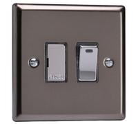 Varilight Switched Fused Spur With Neon - Classic Pewter With Chrome Insert, Xr6Nd