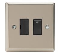 Varilight Switched Fused Spur With Neon - Classic Satin With Black Insert, Xn6Nb