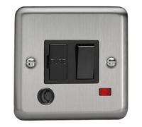 Varilight 13A Switched Fused Spur + Neon + Flex Outlet Matt Chrome XS6FONB