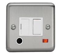 Varilight - 1G 13A Sw. Fused Spur with F. O. and Neon Matt Chrome - XS6FONW