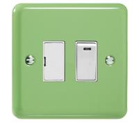 Varilight Switched Fused Spur With Neon - Lily Beryl Green With White Insert, Xy6Nw.bg