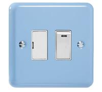 Varilight Switched Fused Spur With Neon - Lily Duck Egg Blue With White Insert, Xy6Nw.db