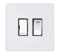 Varilight Switched Fused Spur With Neon - Screwless Primed Ready To Paint With Chrome Insert, Xdy6Nds.pd