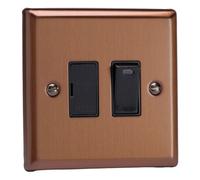 Varilight Switched Fused Spur With Neon - Urban Brushed Bronze With Black Insert, Xy6Nb.bz