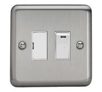 Varilight - 1G 13A Switched Fused Spur - XS6NW - with Neon - Matt Chrome