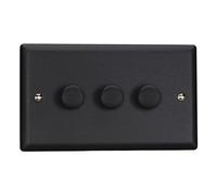 Varilight Triple Matrix Dimmer Kit - Urban Matt Black With Matt Black Knob