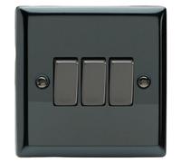 Varilight Triple Rocker Light Switch 2-Way - Classic Iridium With Iridium Rockers, Xi3D