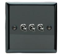 Varilight Triple Toggle Light Switch 2-Way - Classic Iridium With Iridium Toggles, Xit3