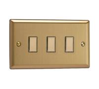 Varilight Triple V-Pro Multi-Point Companion Controller - Classic Brushed Brass With Polished Brass Buttons, Jbes003