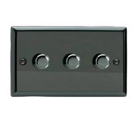 Varilight Triple V-Pro Rotary 2-Way Led Dimmer 3 X 0-120W - Classic Iridium With Iridium Knob, Jidp303