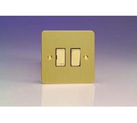 Varilight Ultraflat Brushed Brass Switch 13 Amp - XFB6D