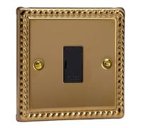 Varilight Unswitched Fused Spur - Classic Georgian Brass with Black Insert
