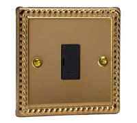 Varilight Unswitched Fused Spur - Classic Georgian Brass with Black Insert