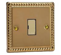 Varilight 13A Unswitched Fused Spur with Metal Inserts Georgian Brass XG6UD
