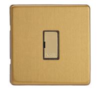 Varilight 13A Unswitched Fused Spur with Metal Inserts Brushed Brass XDB6UDS
