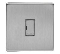 Varilight Unswitched Fused Spur - Screwless Brushed Steel With Brushed Steel Insert, Xds6Uds