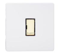 Varilight Unswitched Fused Spur - Screwless Primed with Polished Brass Insert, XDY6UVS.PD