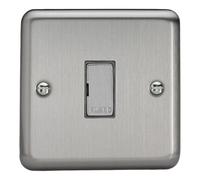 Varilight Unswitched Fused Spur - Value Matt Chrome With Brushed Steel Insert, XS6UD