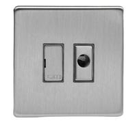 Varilight Unswitched Fused Spur With Flex Outlet - Screwless Brushed Steel With Brushed Steel Insert, Xds6Ufods