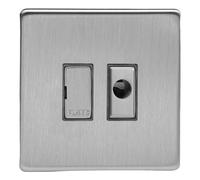 Varilight Unswitched Fused Spur With Flex Outlet - Screwless Brushed Steel With Brushed Steel Insert, XDS6UFODS