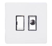 Varilight Unswitched Fused Spur With Flex Outlet - Screwless Primed Ready To Paint With Chrome Insert, Xdy6Ufos.pd