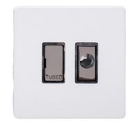 Varilight Unswitched Fused Spur With Flex Outlet - Screwless Primed Ready To Paint With Iridium Insert, Xdy6Ufois.pd