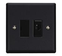 Varilight Unswitched Fused Spur With Flex Outlet - Urban Matt Black With Black Insert, Xy6Ufob.mb