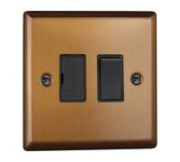 Varilight Urban Brushed Bronze 1-Gang Switched 13 Amp Fused Spur in White Varilight White