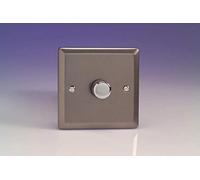 Varilight V-Com 1-Gang 2-Way Push-On/Off Rotary LED Dimmer 1 x 15-220W (max 30 LEDs) Pewter KRP221