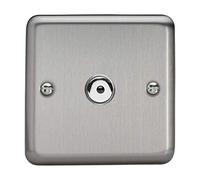 Varilight V-Pro IR, 1 Gang, 100 Watt IJ Remote Control/Touch Master LED Dimmer, Classic Brushed Steel, Matt Chrome