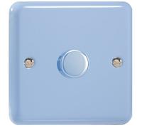 Varilight V-Pro Lily Pastel Duck Egg Blue 1 Gang LED Trailing Edge Dimmer Switch 1 or 2 Way
