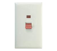 Varilight Vertical Cooker Switch With Neon - Value Polar White With White Insert, Xo45Nw