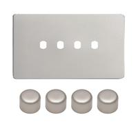 Varilight WDND4S Matrix Faceplate Kit, Screwless Satin, 4-Gang
