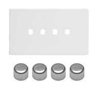 Varilight WDQD4S Matrix Faceplate Kit, Screwless Premium White, 4-Gang