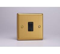Varilight XB1B Light Switch, 10A, 2-Way, Classic Brushed Brass + Black Insert