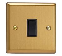 Varilight Light Switch XB1B - 10A 2-Way - Classic Brushed Brass with Black Insert