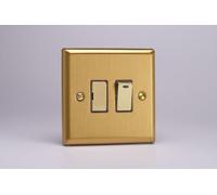 Varilight XB6ND Switched Fused Spur + Neon, Classic Brushed Brass