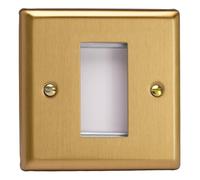 Varilight XBG1 DataGrid Plate, Classic Brushed Brass, 1 Grid Space