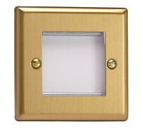 Varilight XBG2 DataGrid Plate, Classic Brushed Brass, 2 Grid Spaces
