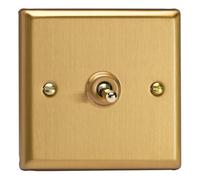 Varilight XBT7 Intermediate Toggle Switch, 10A, Classic Brushed Brass