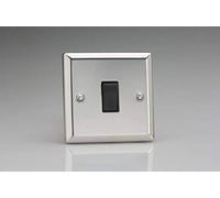 Varilight XC1B Light Switch 1 Gang 2 Way 10 Amp Mirror Chrome