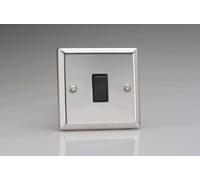 Varilight XC1B Rocker Switches Black 1-Gang Mirror Chrome in Grey Varilight Grey