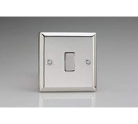Varilight Classic 1 Gang 2 Way Rocker Switch With Metal Rockers (Single XC1D) - Polished Chrome - XC1D