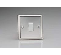 Varilight XC1W Rocker Switches White 1 Gang Mirror Chrome