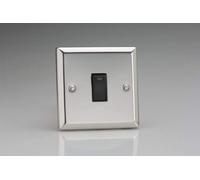 Varilight Xc20Nb 1-Gang 20A Double Pole Rocker Switch + Neon Indicator Light Black