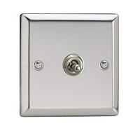 Varilight 1-Gang 10A 1- or 2-Way Toggle Light Switch Mirror Chrome XCT1