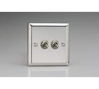 Varilight 2-Gang 10A 1- or 2-Way Toggle Light Switch Mirror Chrome XCT2
