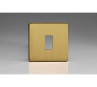 Varilight XDBPGY1S Screwless Brushed Brass 1 Gang PowerGrid Plate (Single Plate)