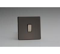 Varilight XDi1S Iridium Black Screwless 1 Gang 10A 1 or 2 Way Rocker Switch