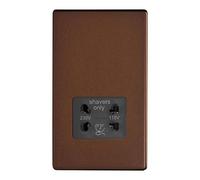 Varilight XDMSSBS Shaver Socket Black Mocha Brown